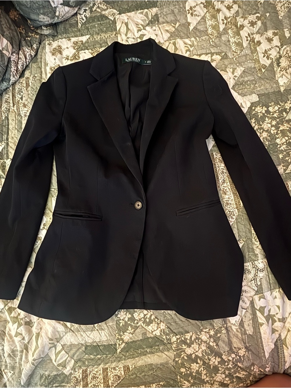 Lauren Ralph Lauren Black Single-Button Blazer